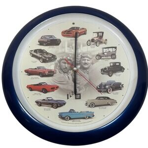 General Motors 100th Anniversary Wall Clock GM Cars Mark Feldstein 13in WORKS